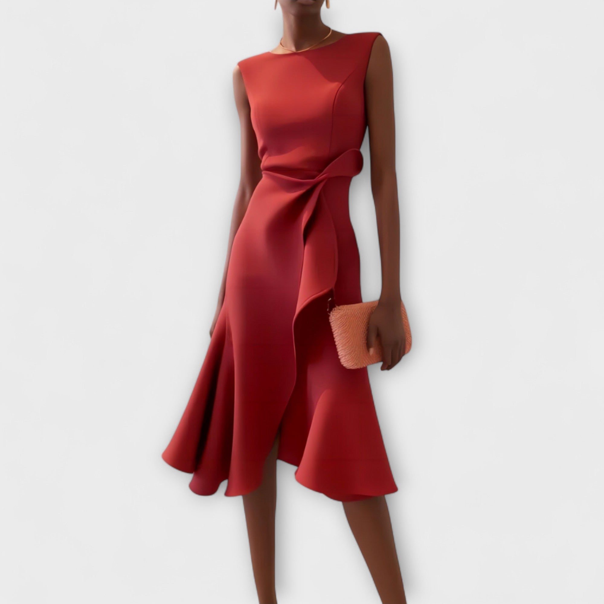 Juliette| Rochie Midi Asimetrică cu Draperie