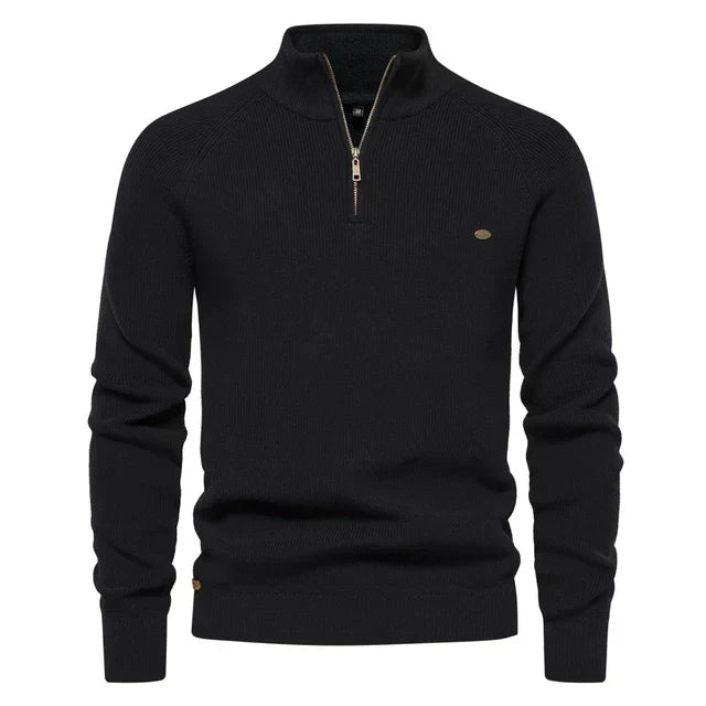 Pulover Tricotat cu Zip