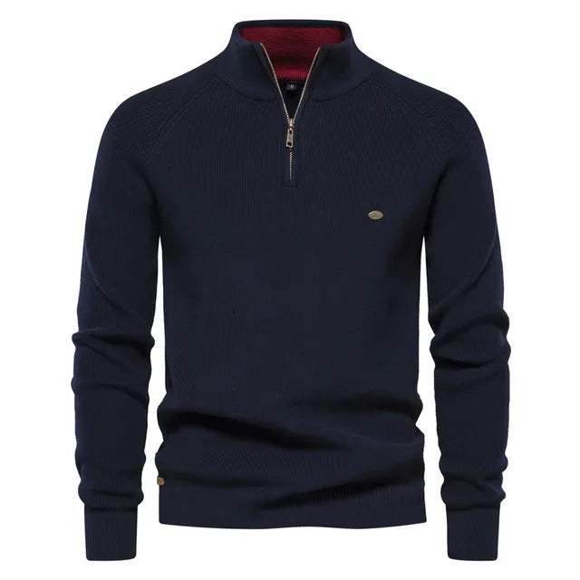 Pulover Tricotat cu Zip