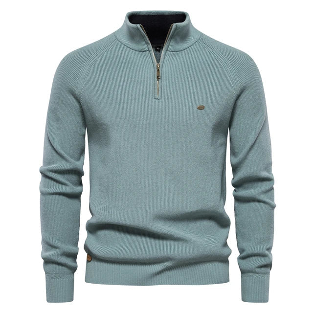 Pulover Tricotat cu Zip