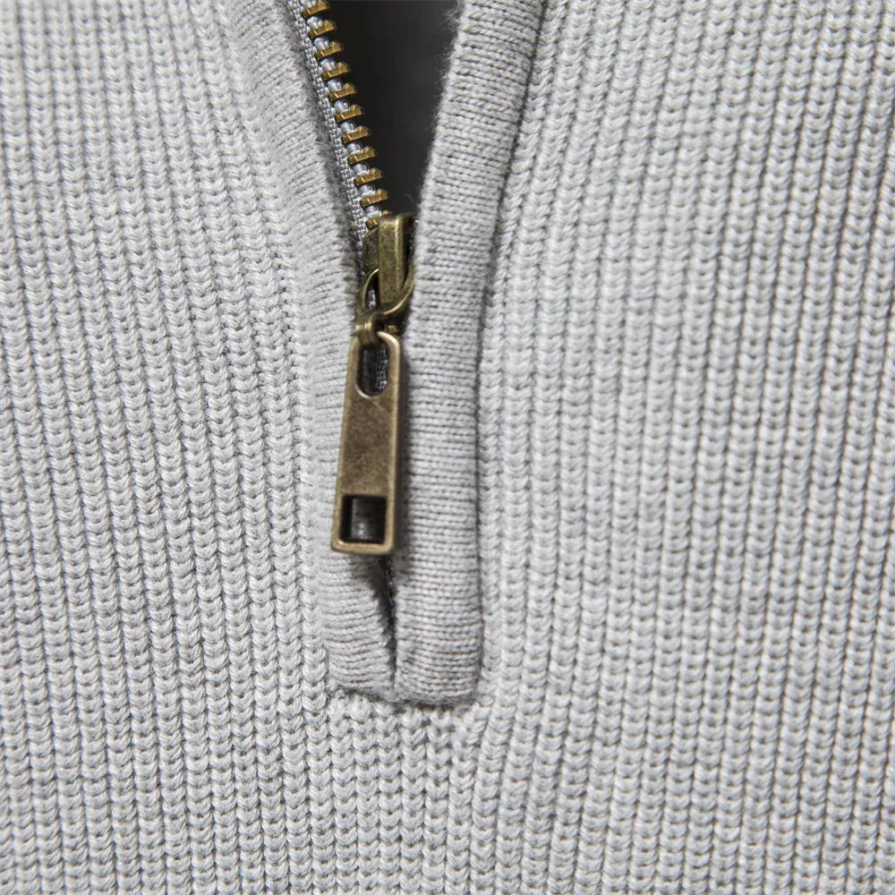 Pulover Tricotat cu Zip