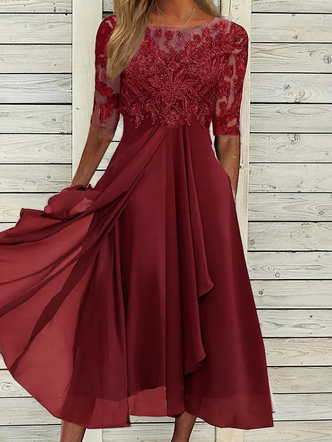 Taryn® | Rochie midi din dantelă elegantă
