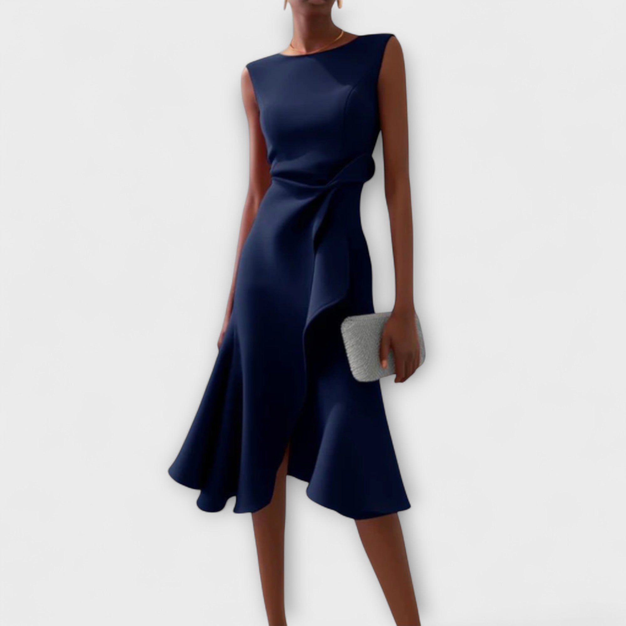 Juliette| Rochie Midi Asimetrică cu Draperie