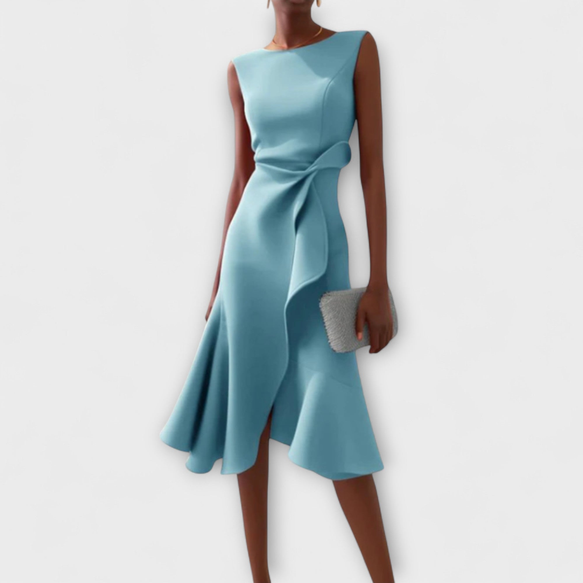 Juliette| Rochie Midi Asimetrică cu Draperie