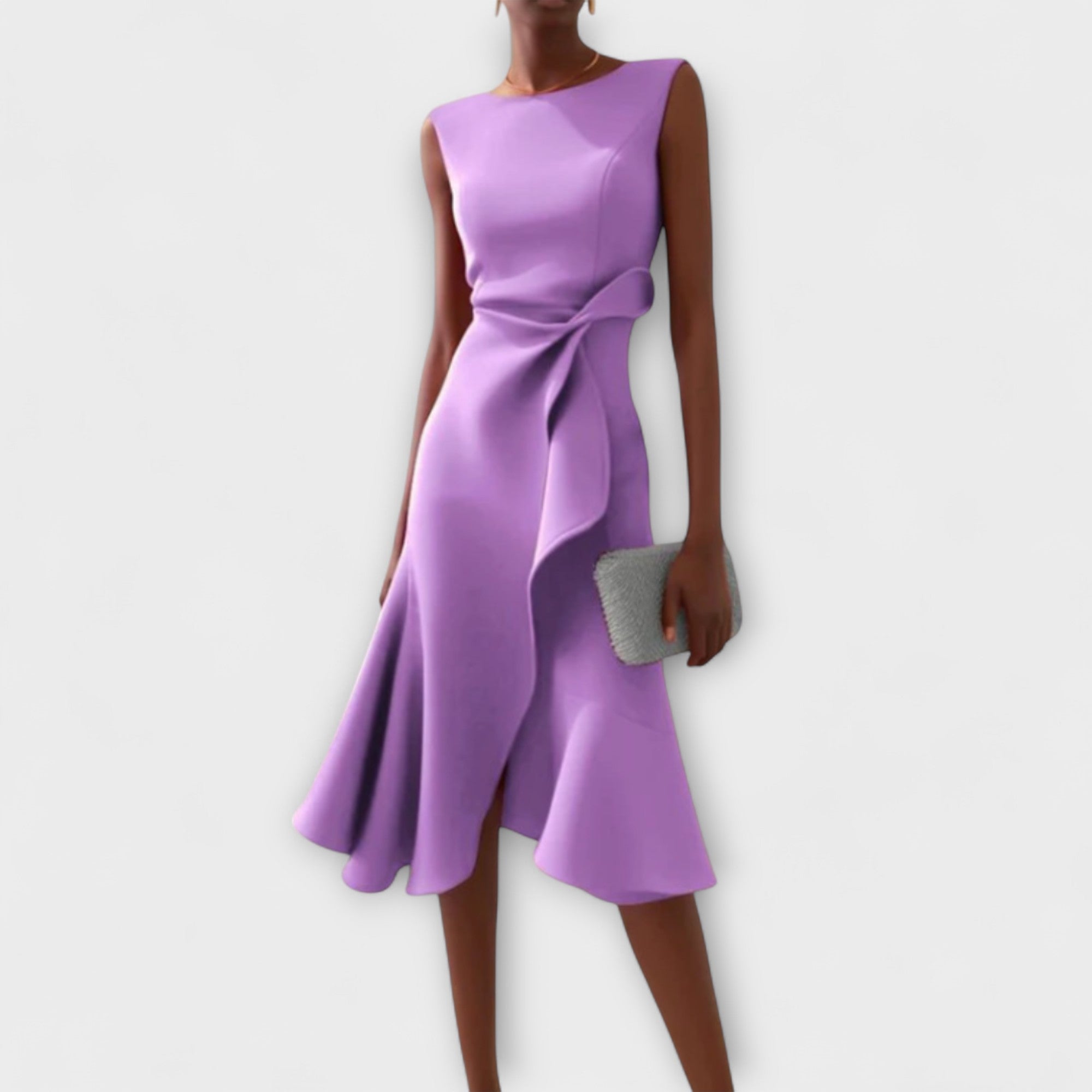 Juliette| Rochie Midi Asimetrică cu Draperie