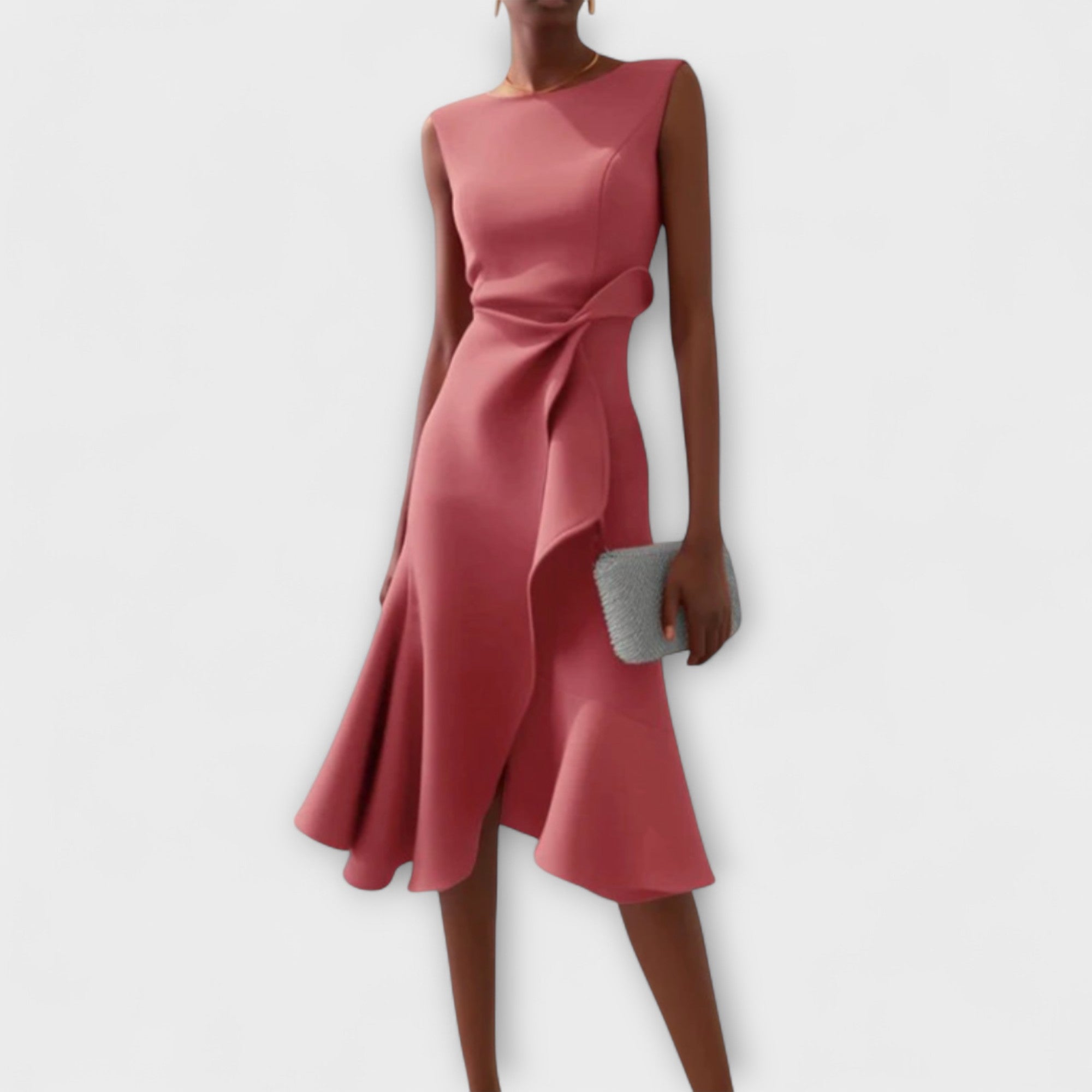 Juliette| Rochie Midi Asimetrică cu Draperie