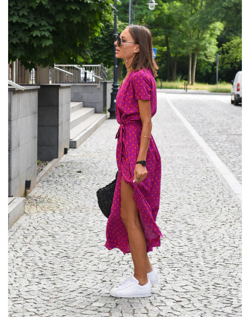 EVA | Rochie Elegantă cu Decolteu în V și Acoperire pentru Burtă