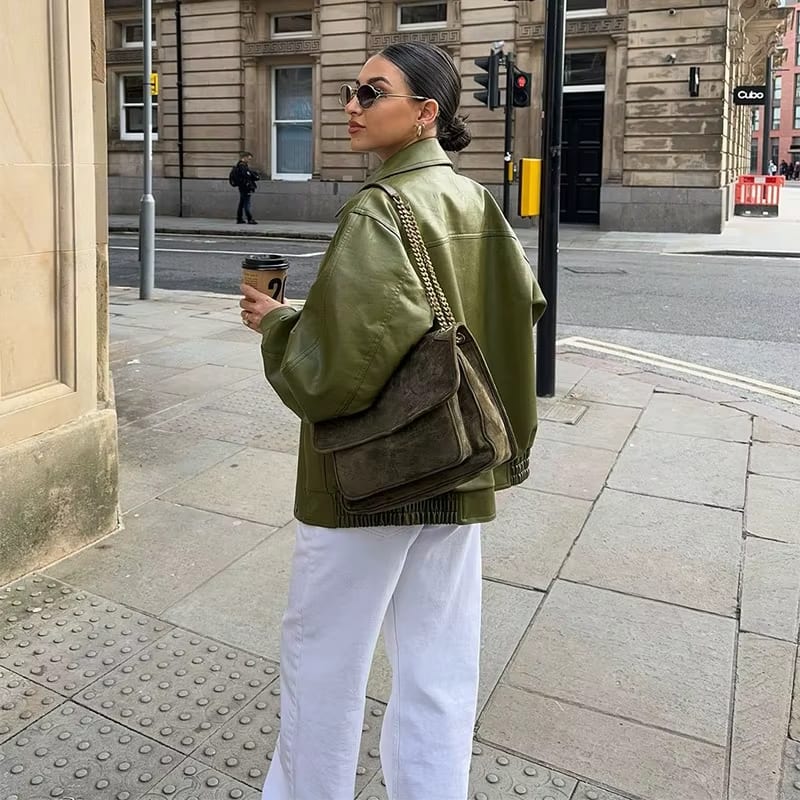 Simone – Geacă oversized din piele