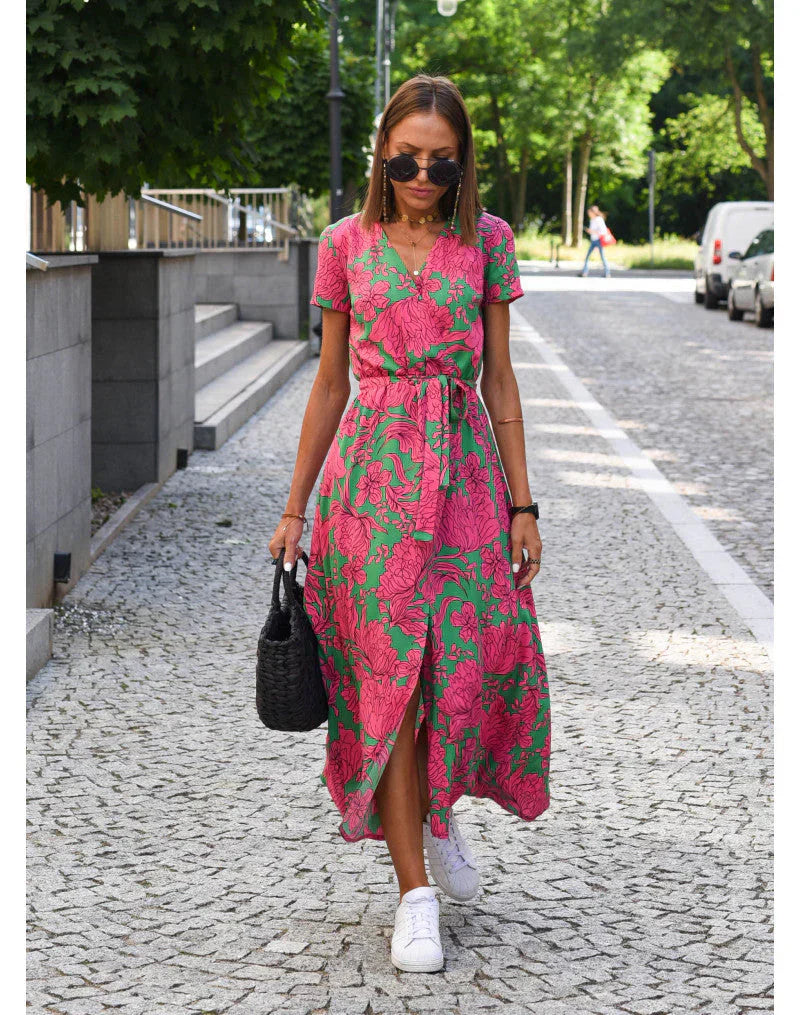 EVA | Rochie Elegantă cu Decolteu în V și Acoperire pentru Burtă