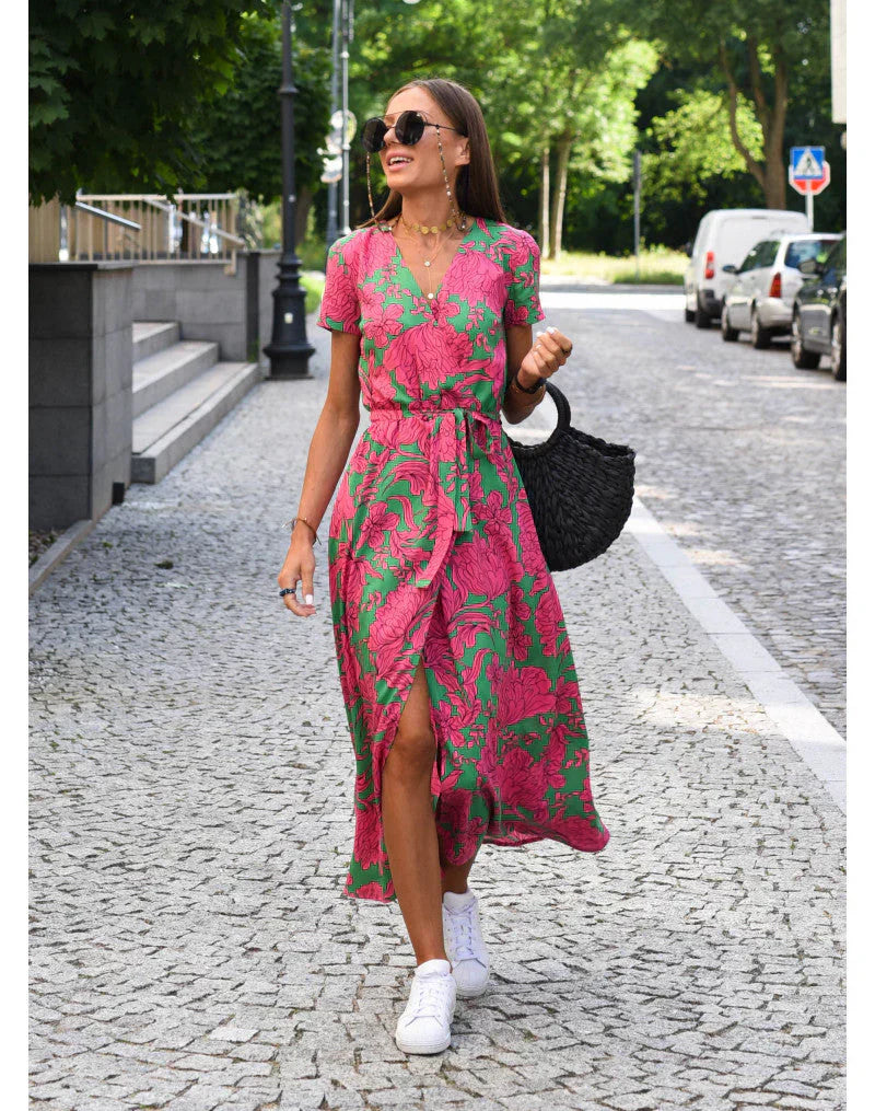 EVA | Rochie Elegantă cu Decolteu în V și Acoperire pentru Burtă