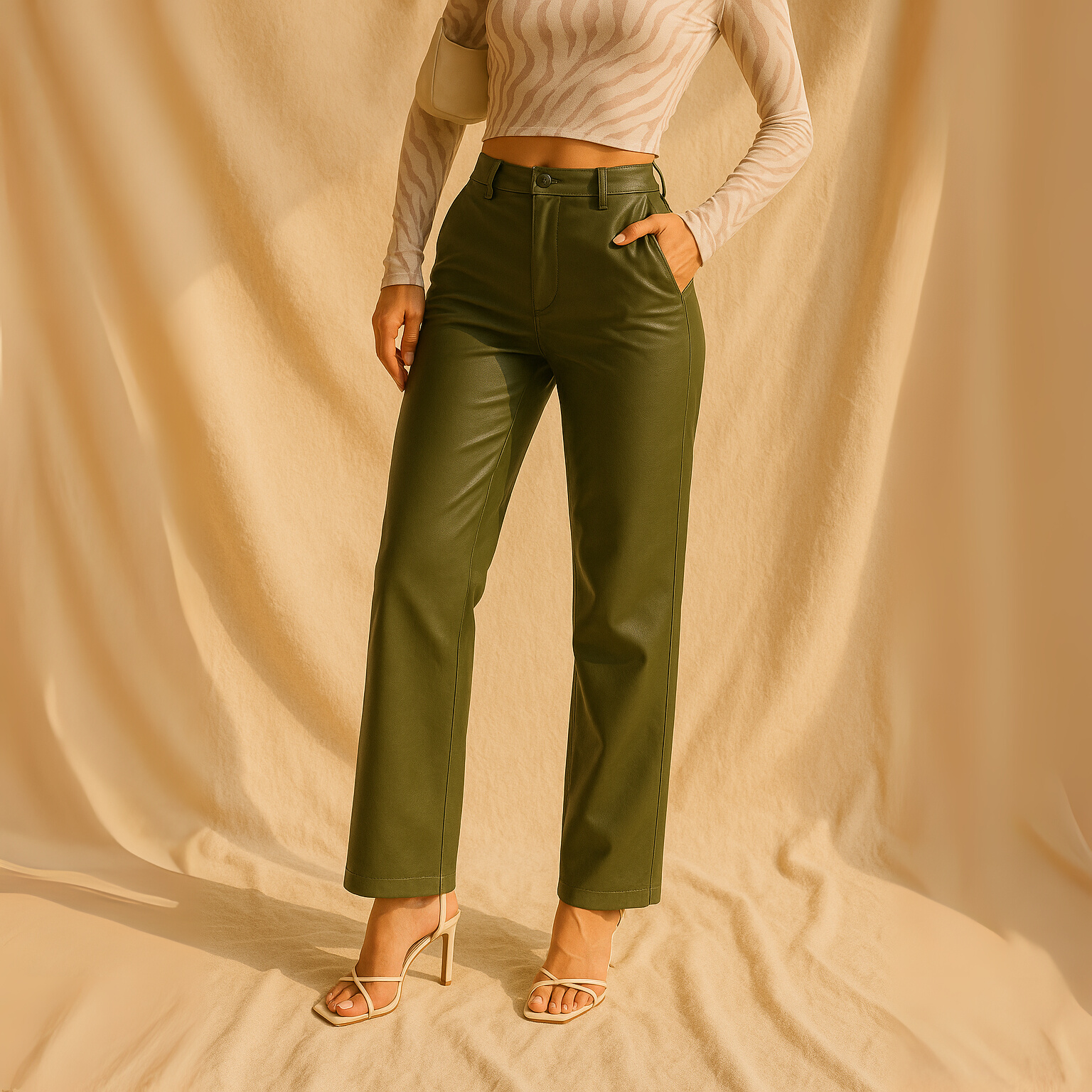 Pernelle - Pantaloni din piele ecologică