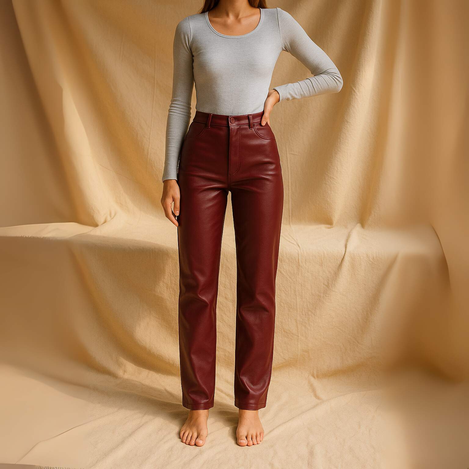 Pernelle - Pantaloni din piele ecologică