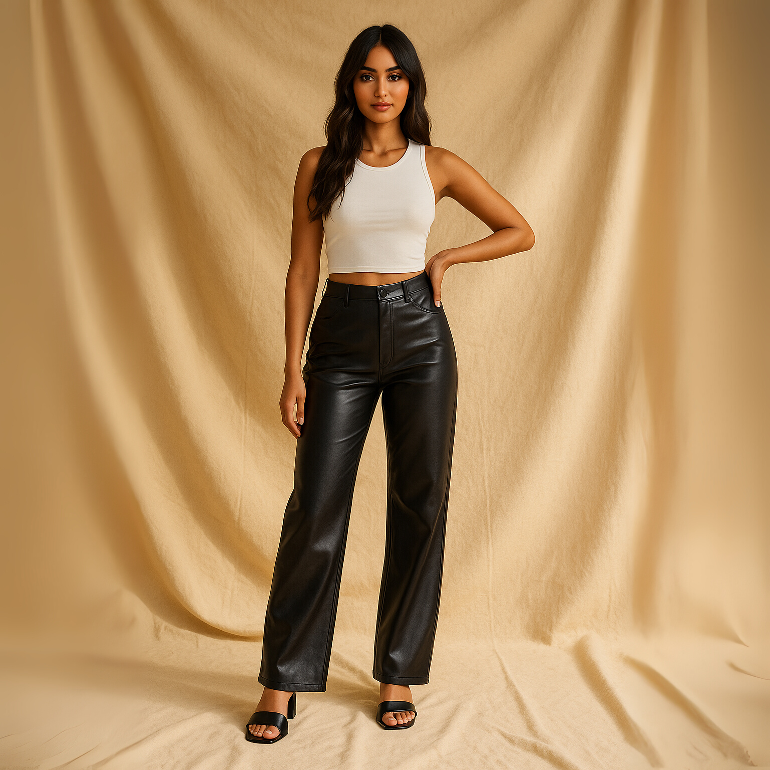 Pernelle - Pantaloni din piele ecologică