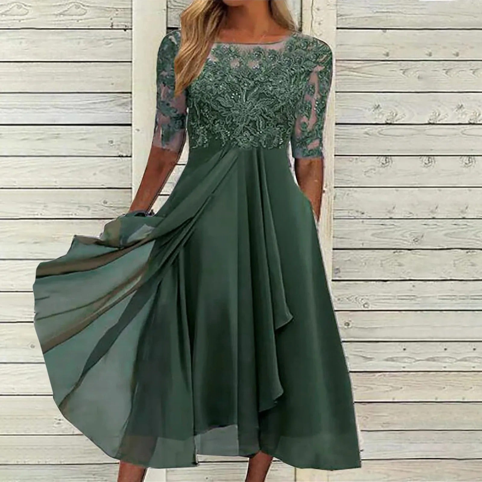 Taryn® | Rochie midi din dantelă elegantă