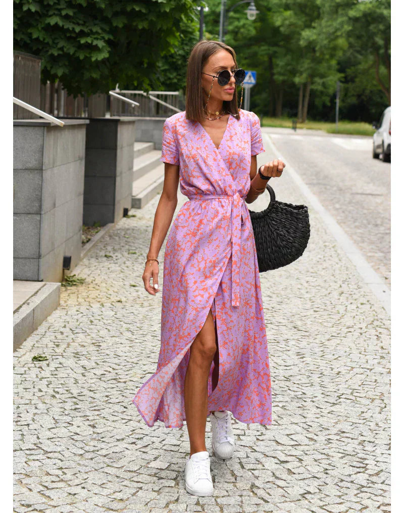 EVA | Rochie Elegantă cu Decolteu în V și Acoperire pentru Burtă