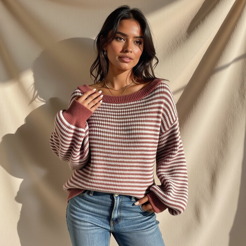 Clothilde – Top tricotat cu umeri goi