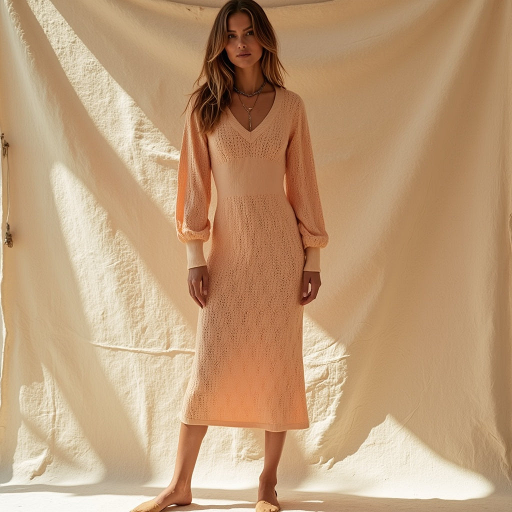 Justine – Rochie din bumbac cu decolteu în V