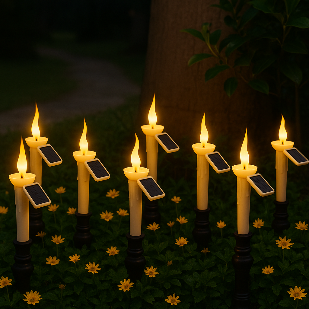 Lumânare LED Solară cu Efect Real