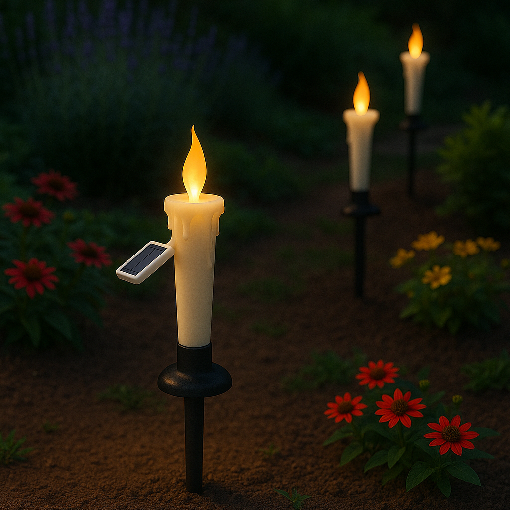 Lumânare LED Solară cu Efect Real