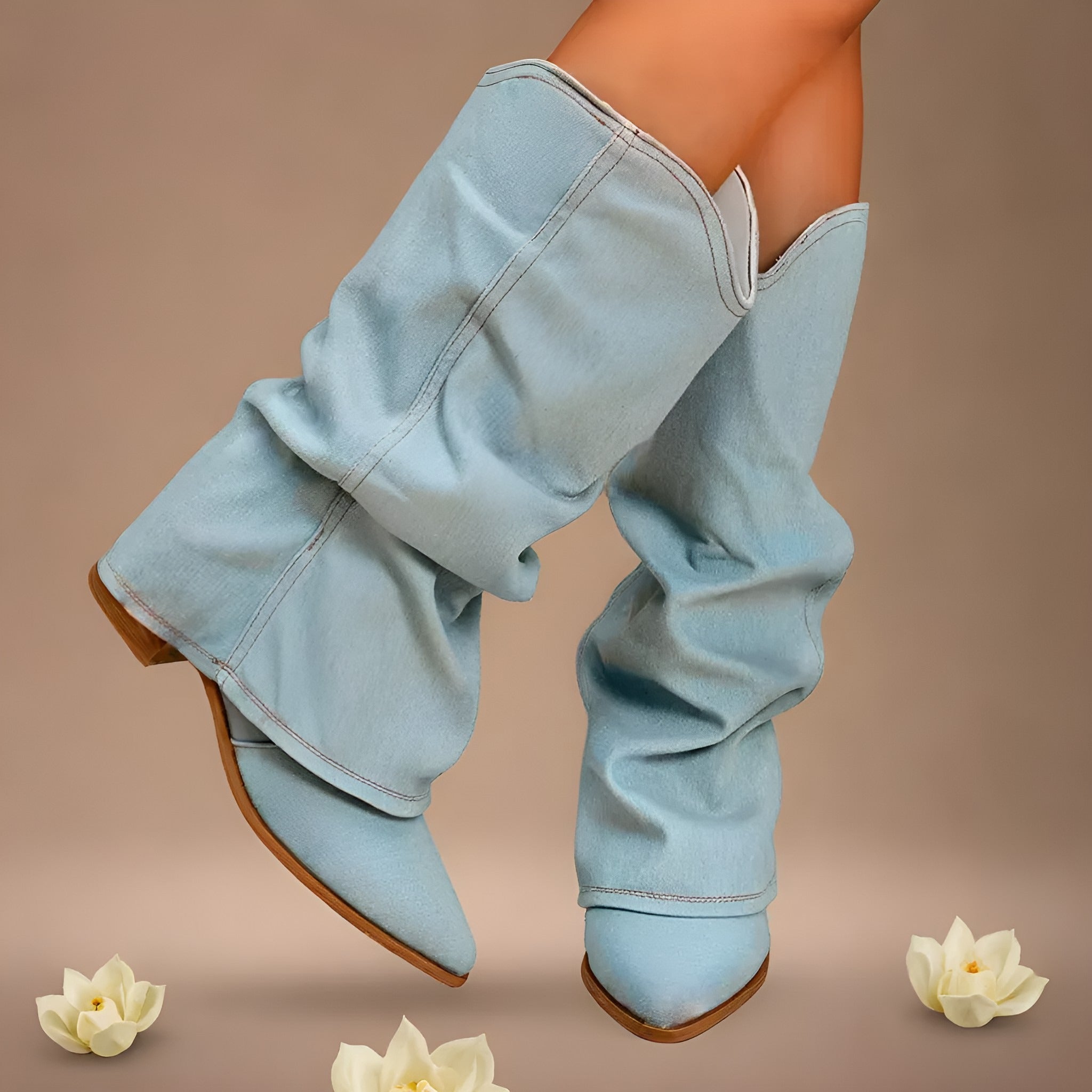 Marion – Cizme din denim până la genunchi