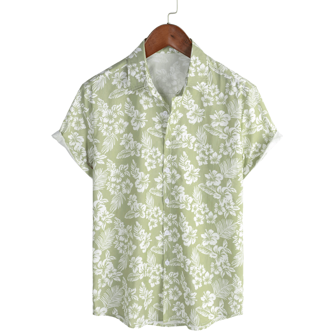 Bluză hawaiană cu mâneci scurte și model floral