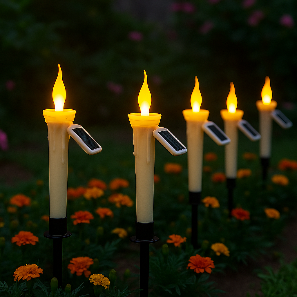 Lumânare LED Solară cu Efect Real