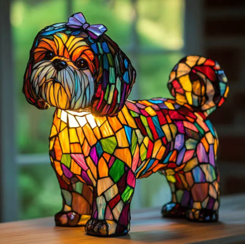 Nina | Lampa magică pentru câini din sticlă colorată