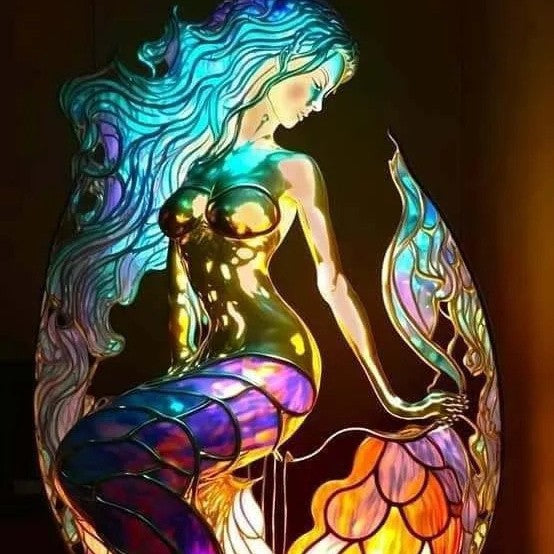 Arielle | Lampă din sticlă colorată în design de sirenă