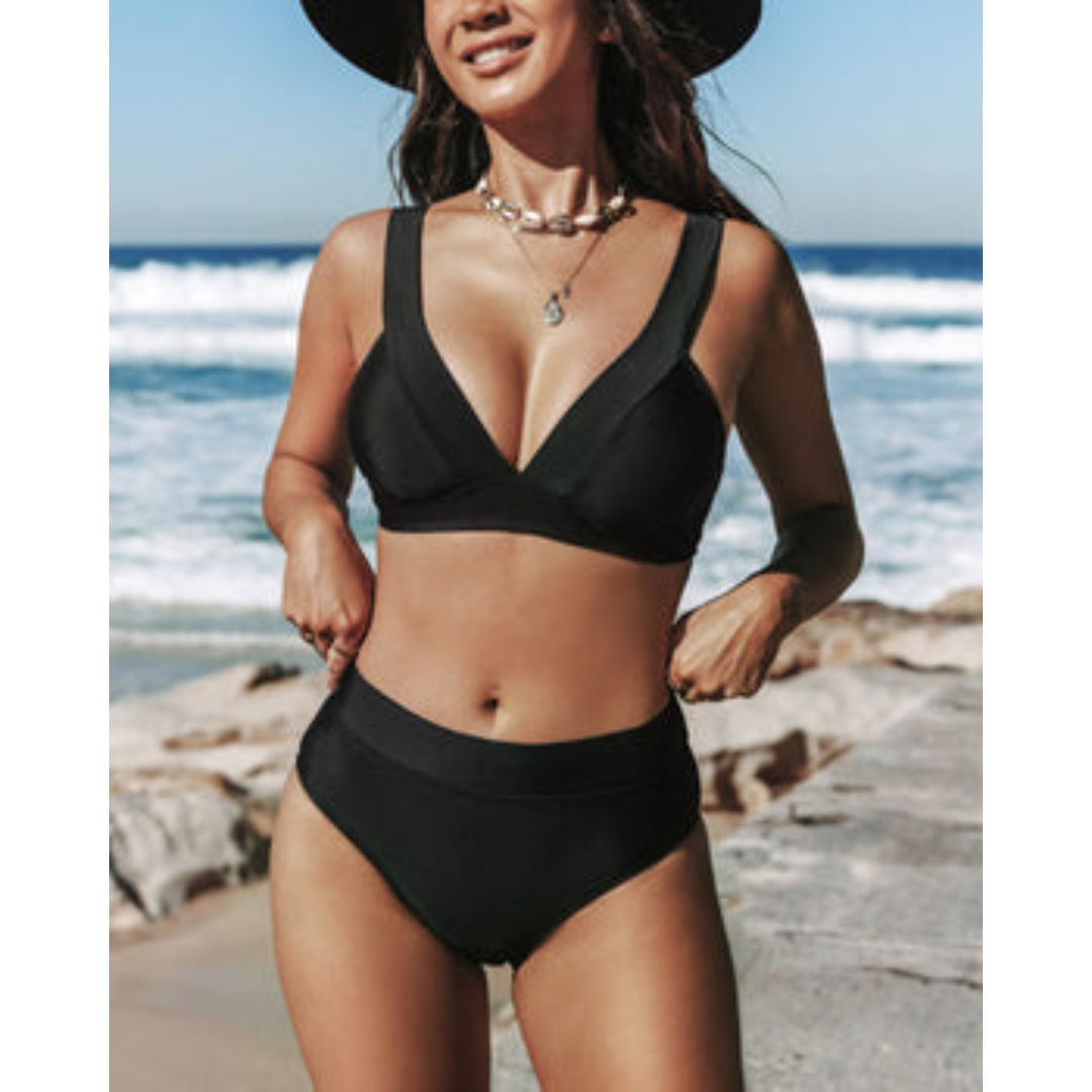 Hilde - Costum de baie simplu cu talie înaltă
