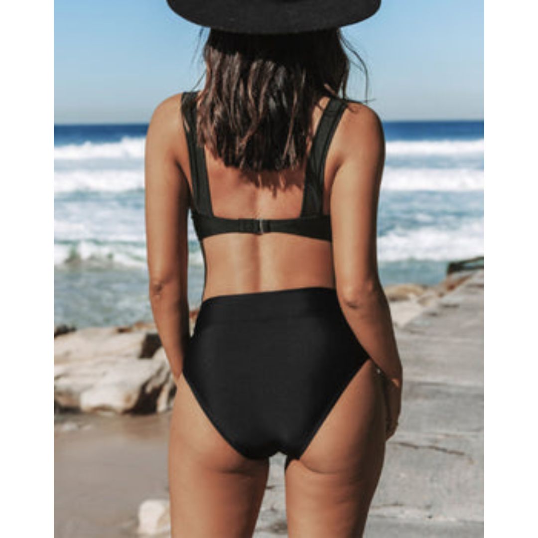 Hilde - Costum de baie simplu cu talie înaltă