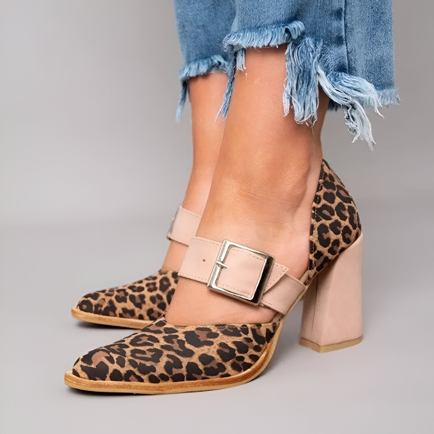 Eleonora – Pantofi cu toc leopard