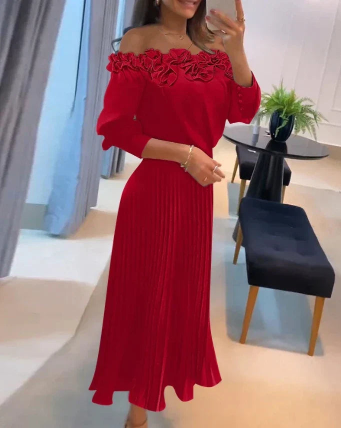 Aria - Rochie Maxi Stupendă cu Umeri Descoperiți