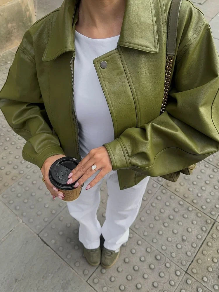 Simone – Geacă oversized din piele