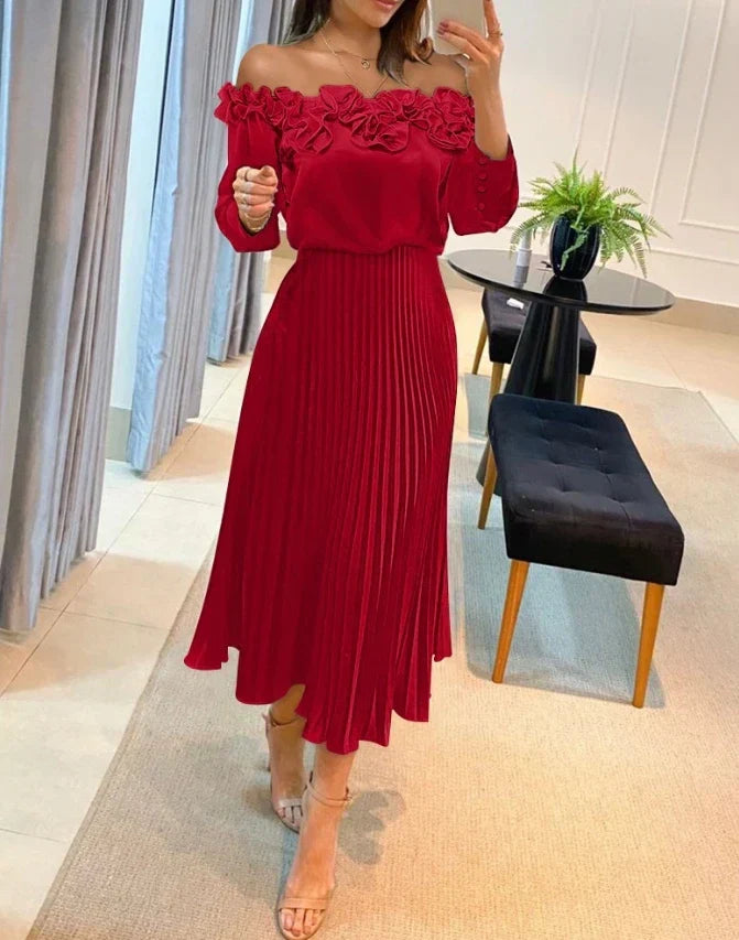 Aria - Rochie Maxi Stupendă cu Umeri Descoperiți