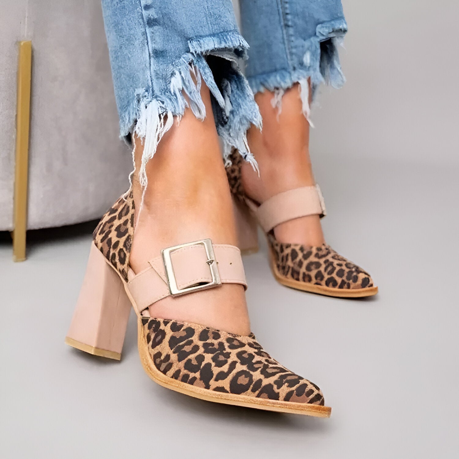 Eleonora – Pantofi cu toc leopard