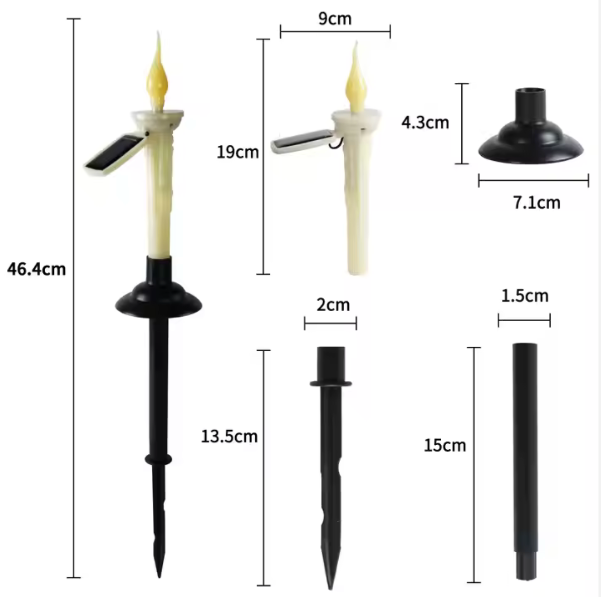 Lumânare LED Solară cu Efect Real