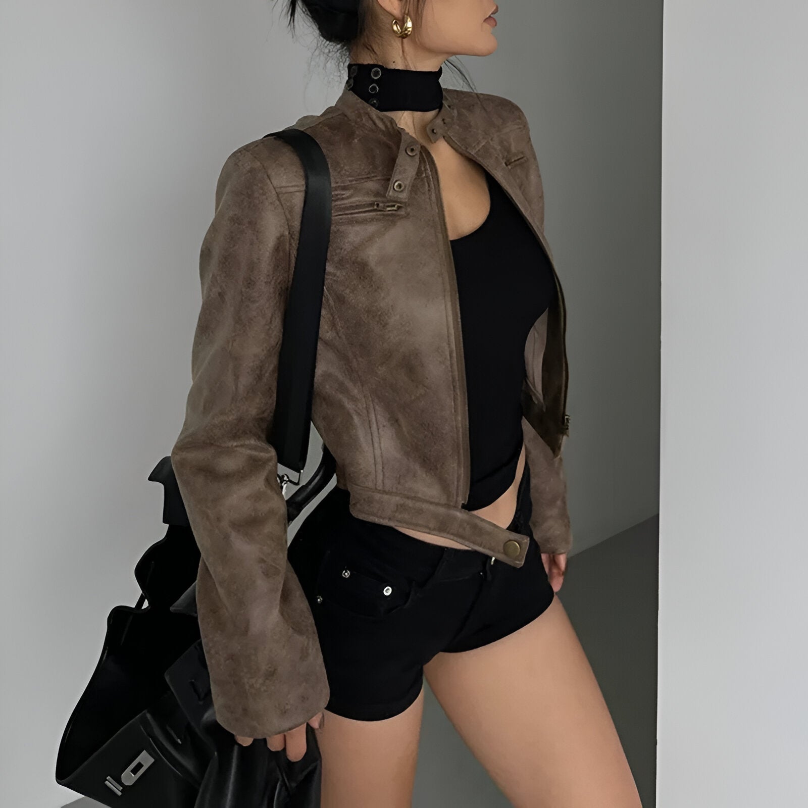 Zara - Geacă de piele pentru toamnă