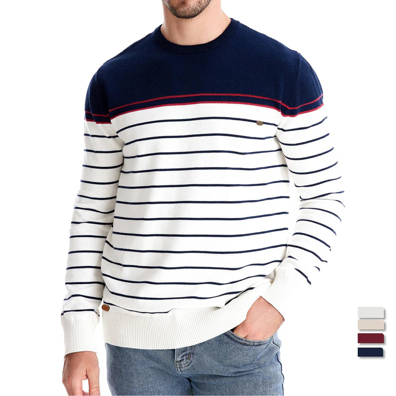 Pulover Bărbați cu Model Stripe