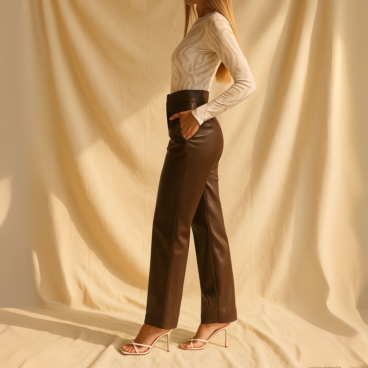 Pernelle - Pantaloni din piele ecologică