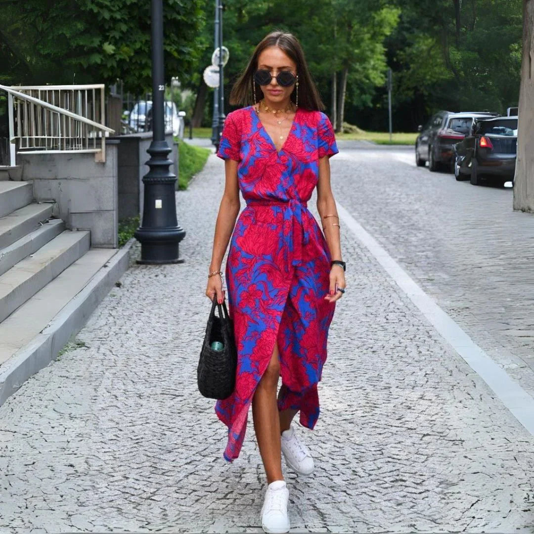 EVA | Rochie Elegantă cu Decolteu în V și Acoperire pentru Burtă