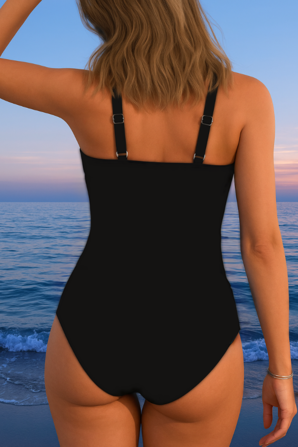 Costum de baie Luxe Surplice cu Imprimare Colorată