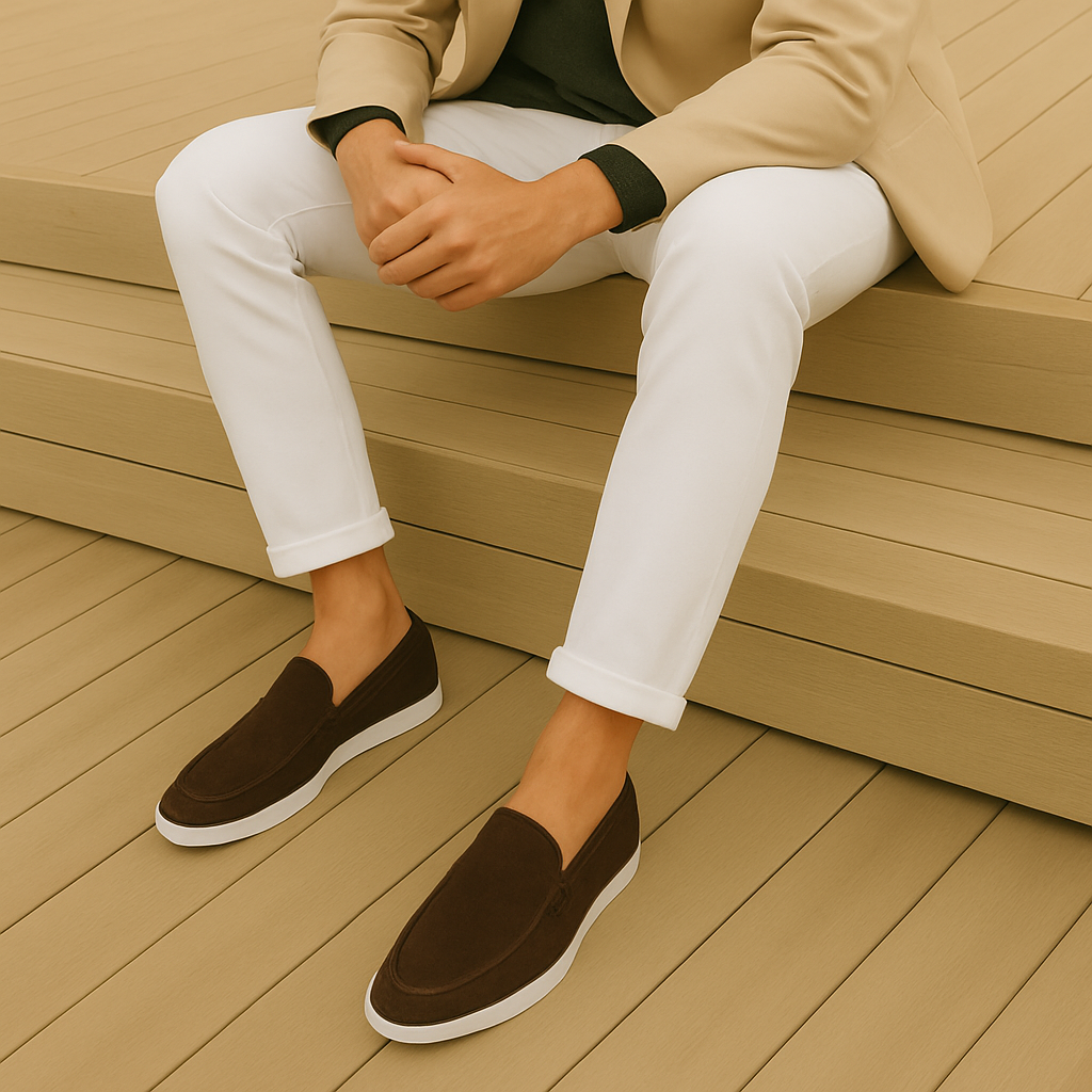Loafers elegante din suede