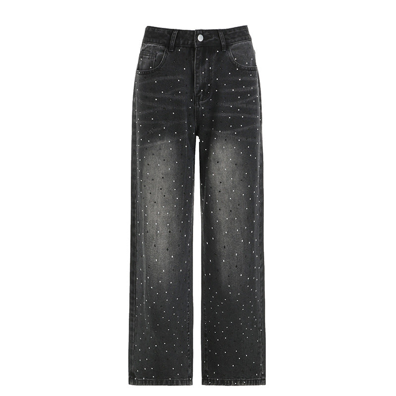 Pantaloni din denim cu sclipici