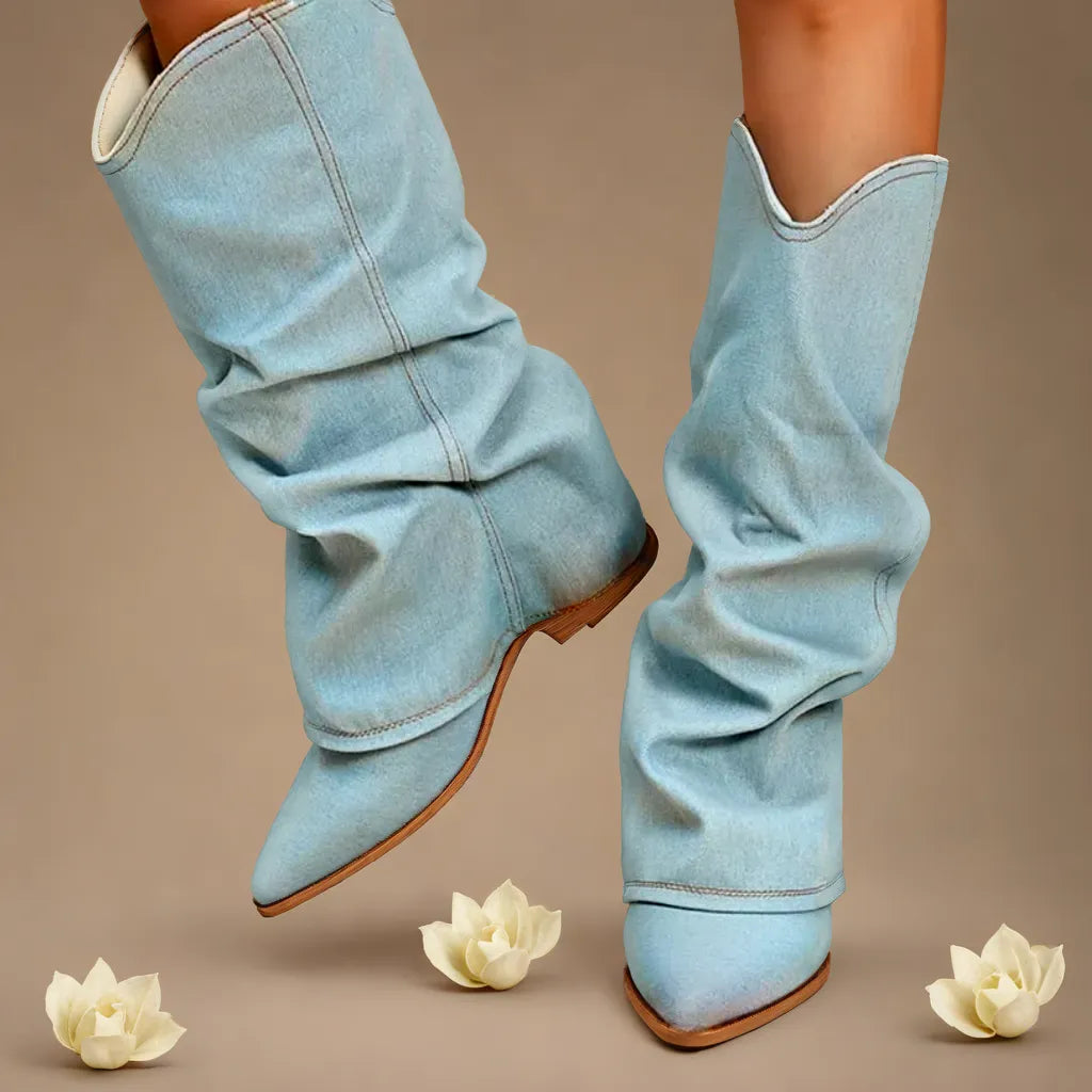 Marion – Cizme din denim până la genunchi
