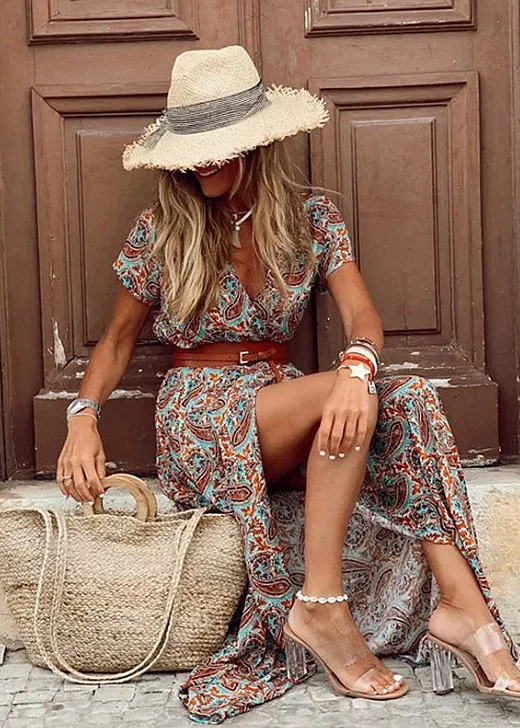 Sybella | Rochie maxi boho vaporoasă