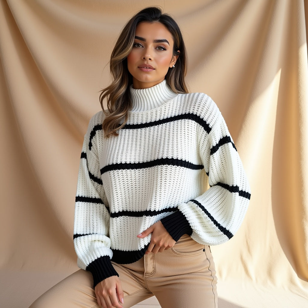 Clarisse – Pulover casual cu dungi
