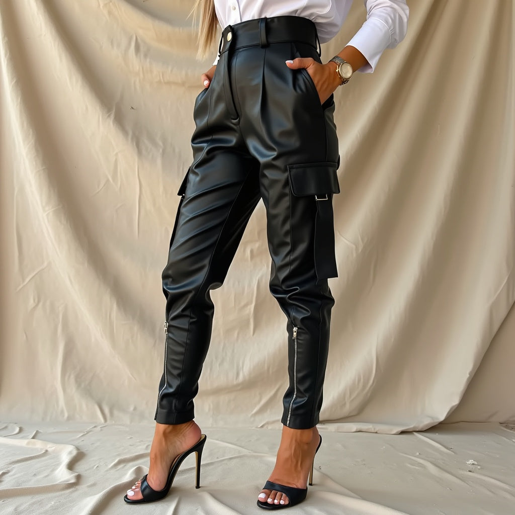 Isabelle – Pantaloni vegani din piele