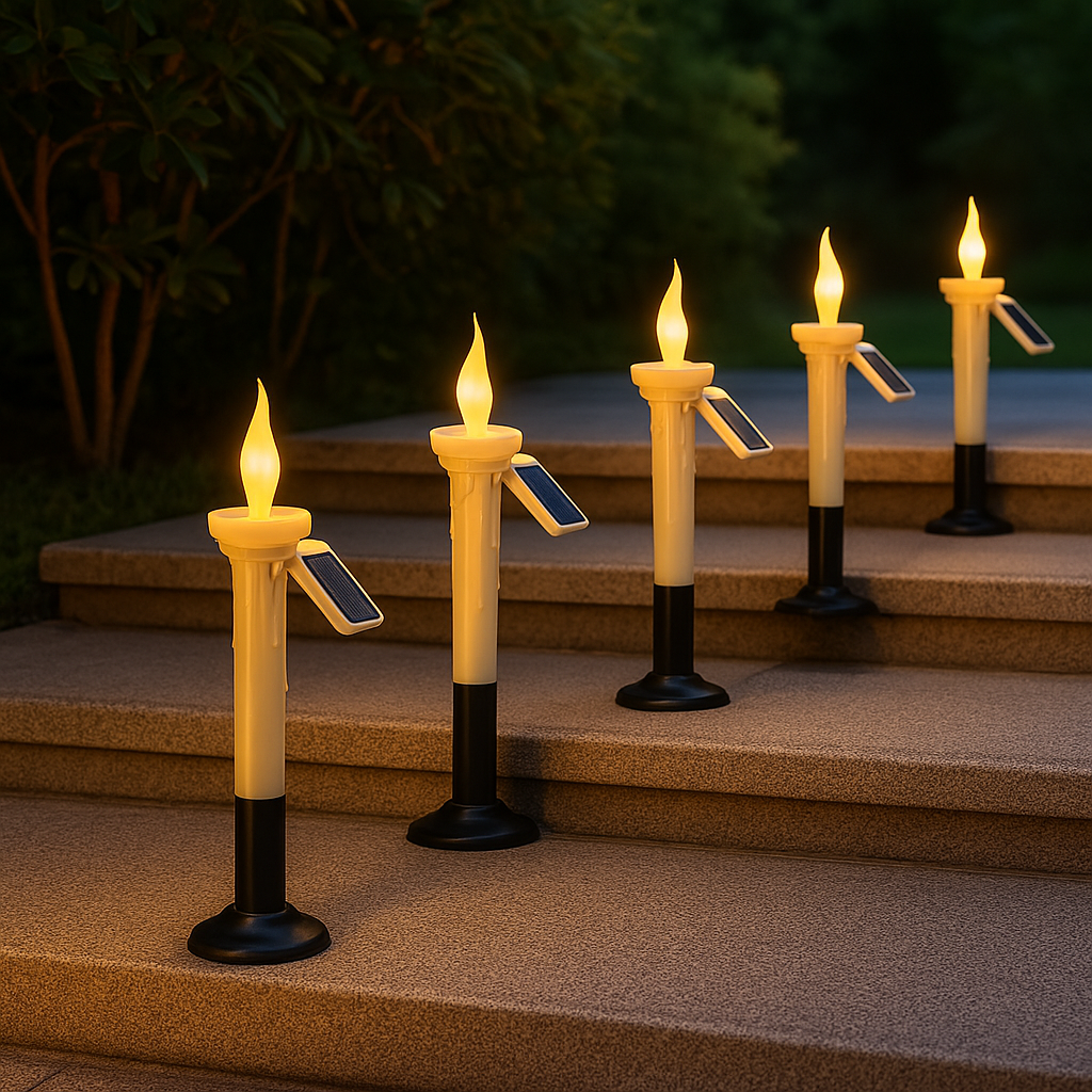 Lumânare LED Solară cu Efect Real