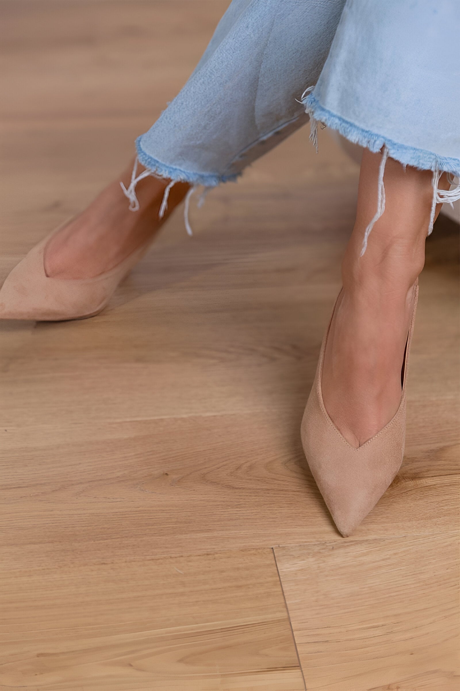 Noémie – Pantofi cu toc slingback nude